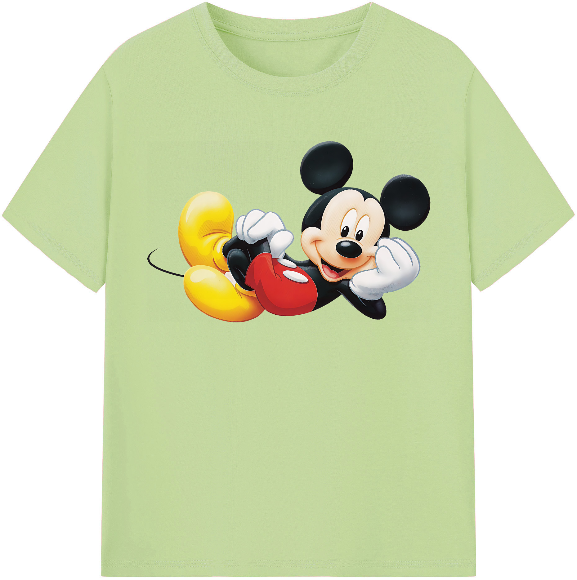 （画像用） ミッキーマウス Mickey Mouse 綿100％半袖Tシャツ（フロントプリント）